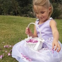 2 x Flower Girl Baskets with Rose Petals